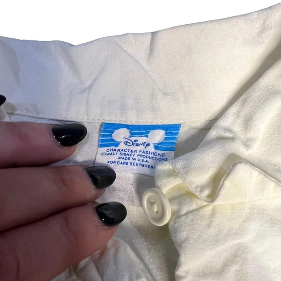VINTAGE 80s SUPER RARE Disney Cinco De Mayo Fiesta White Button Down Women's Med - Picture 4 of 7